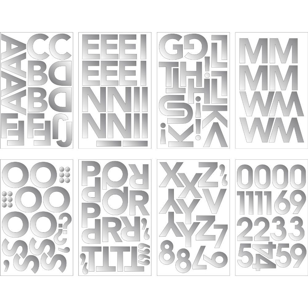 French Bull Silver Foil Letter and Number Banner Stickers