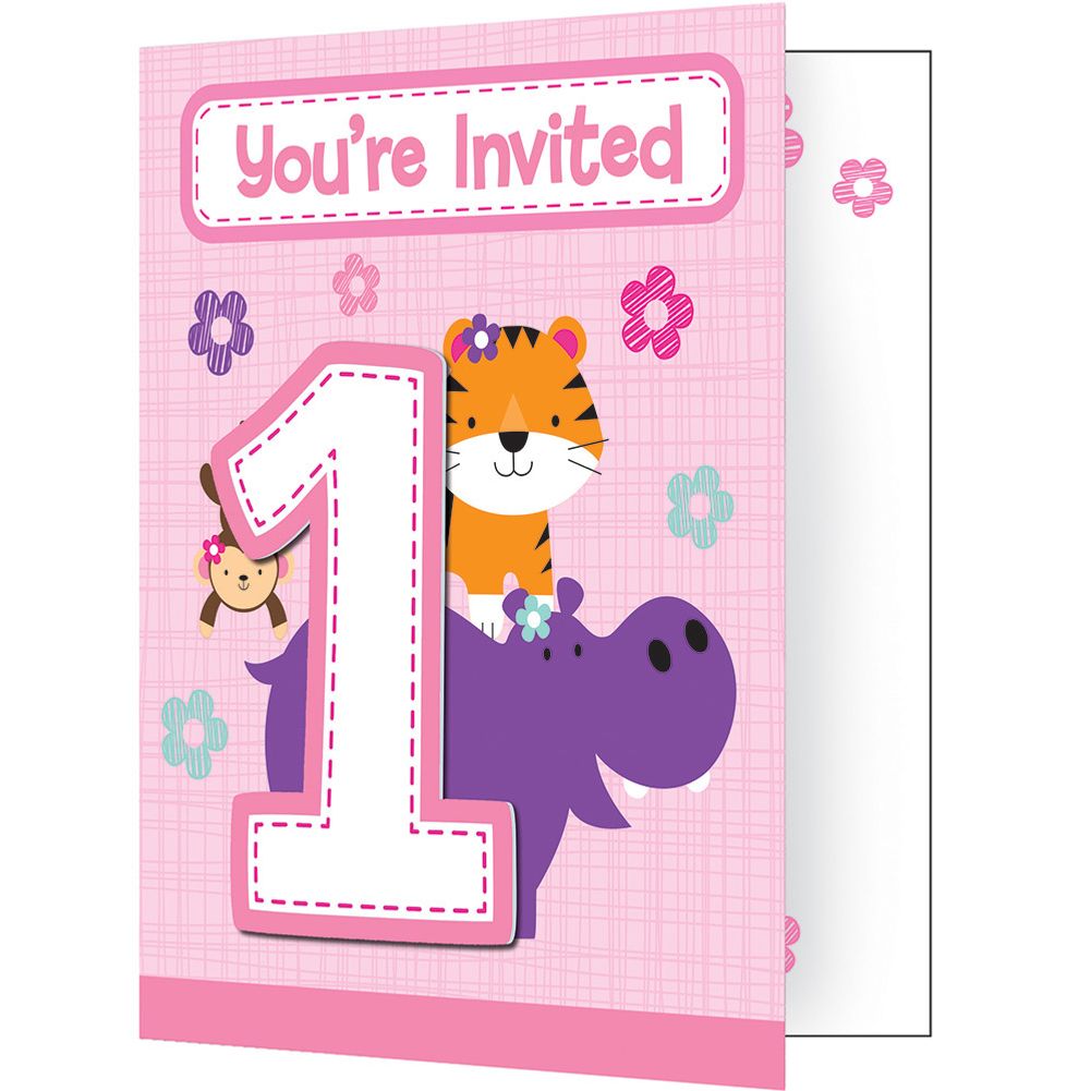One is Fun Girl Invitations (8ct)