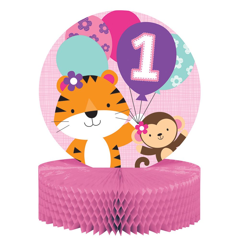 One is Fun Girl Honeycomb Centerpiece