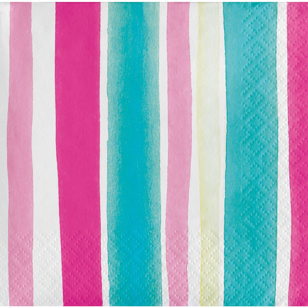 Tropical Stripes Beverage Napkins (24 ct)