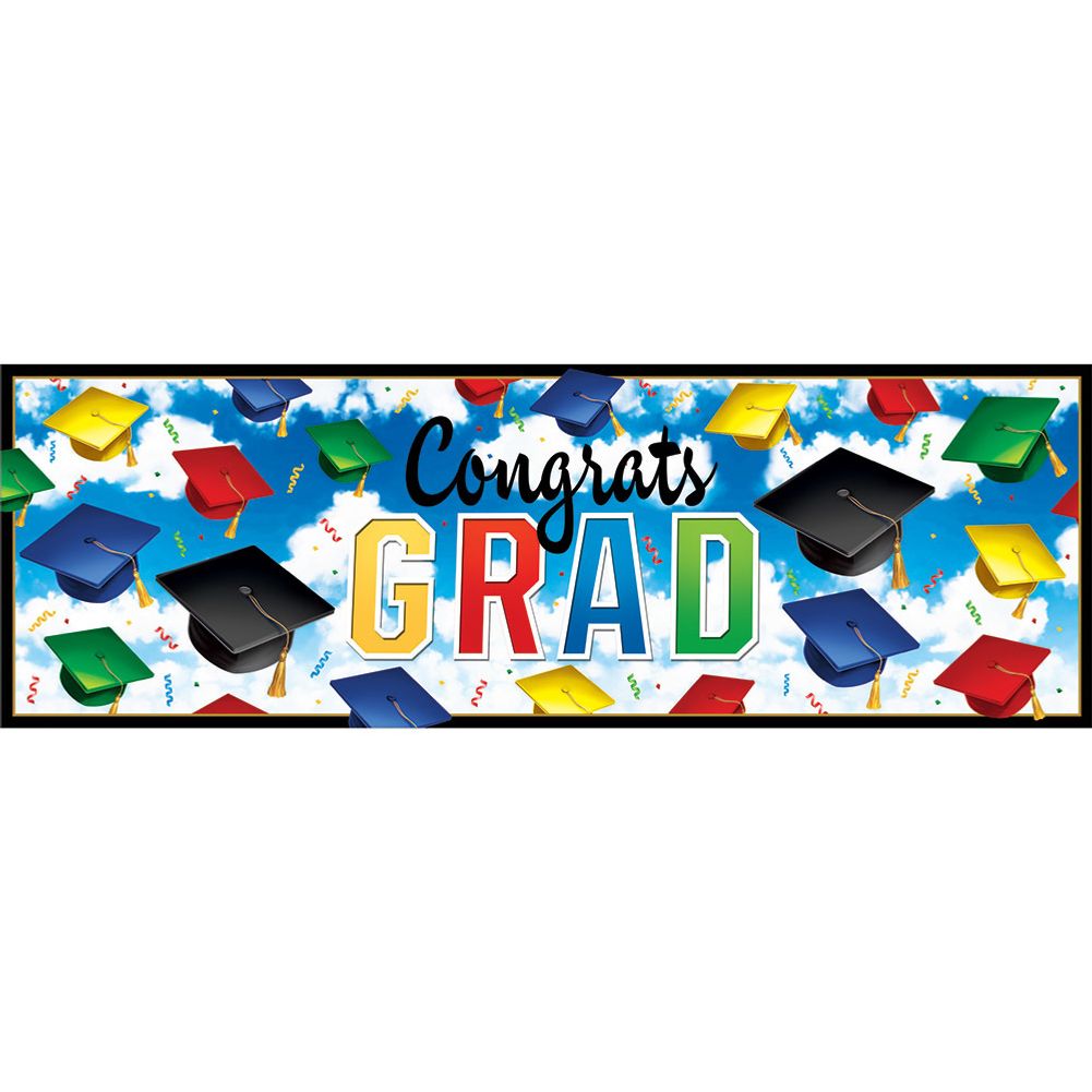 Grad Celebration Plastic Party Banner