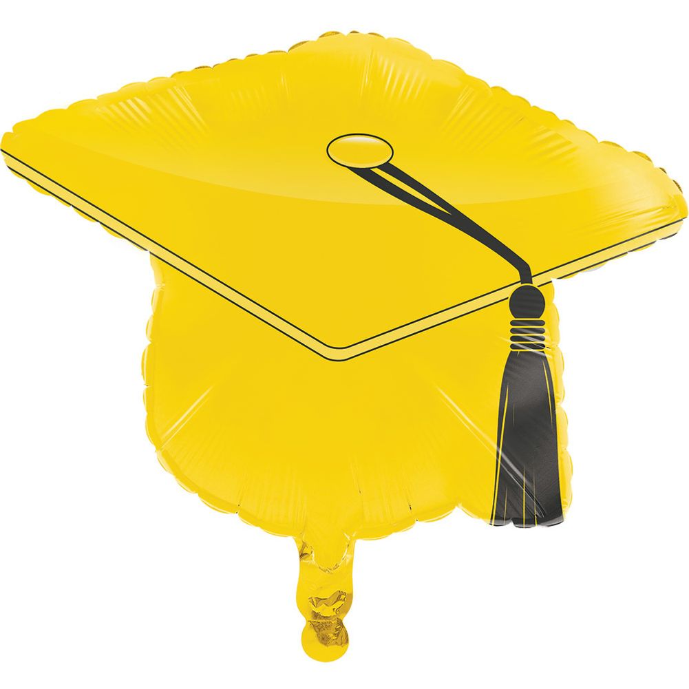 Yellow Mortarboard Foil Balloon