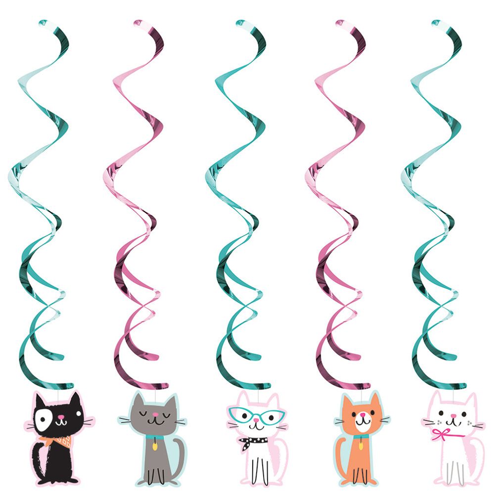 Purr-fect Party Hanging Swirls (5 ct)