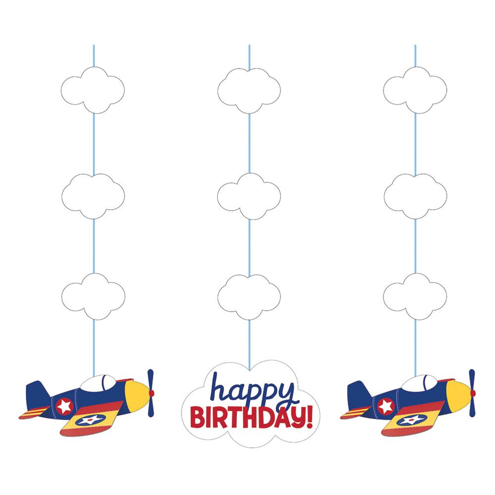 Lil Flyer Airplane Hanging Cutouts (3 ct)