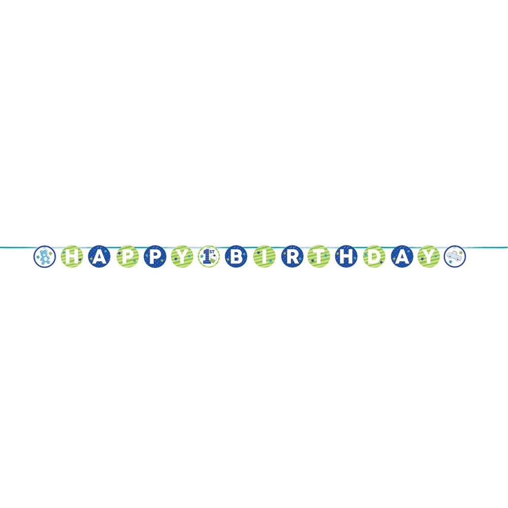 Doodle 1st Birthday Boy Happy Birthday Letter Banner