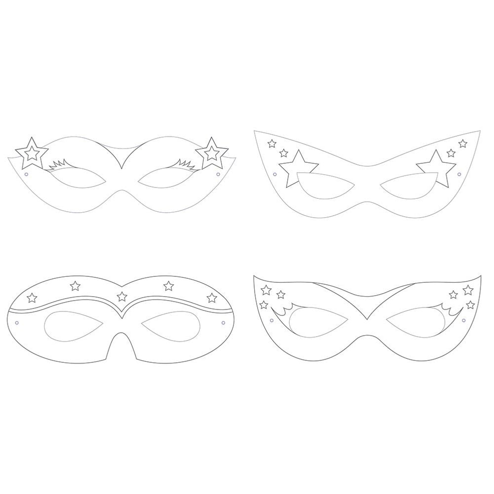 Girl Superhero Paper Masks Coloring Craft (12 ct)