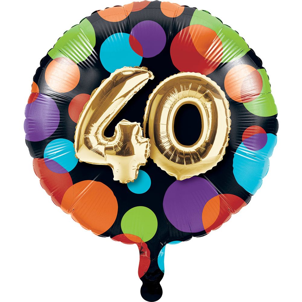40th Birthday 18" Round Foil Balloon