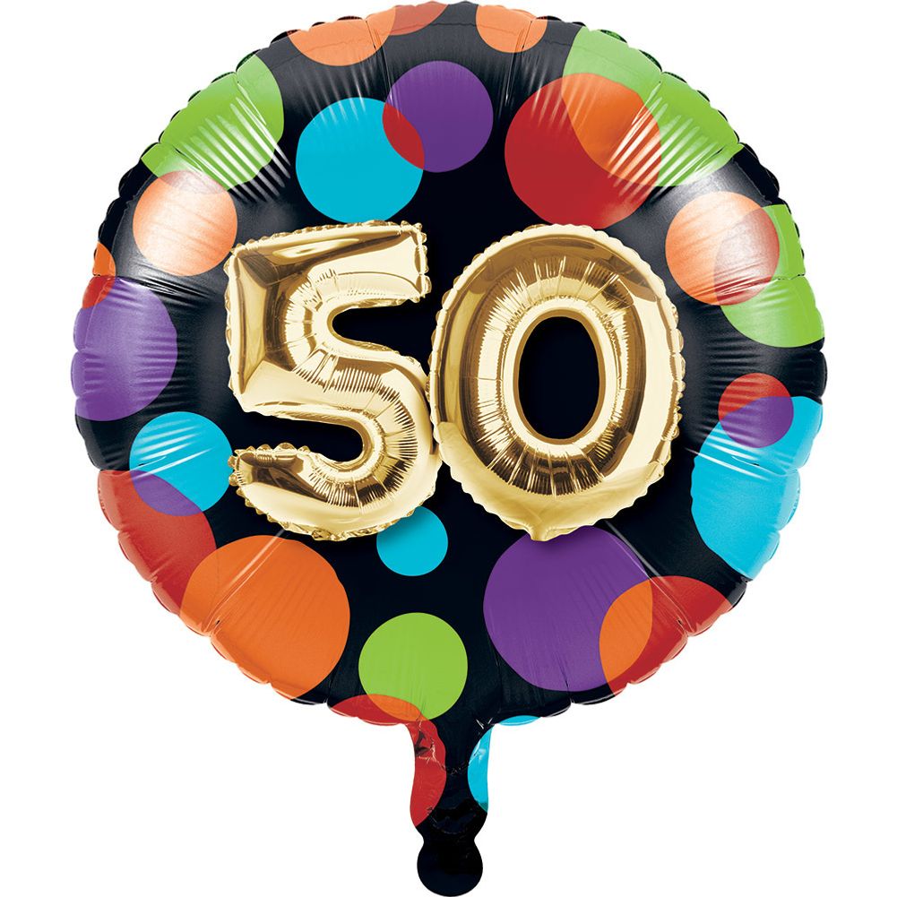 50th Birthday 18" Round Foil Balloon
