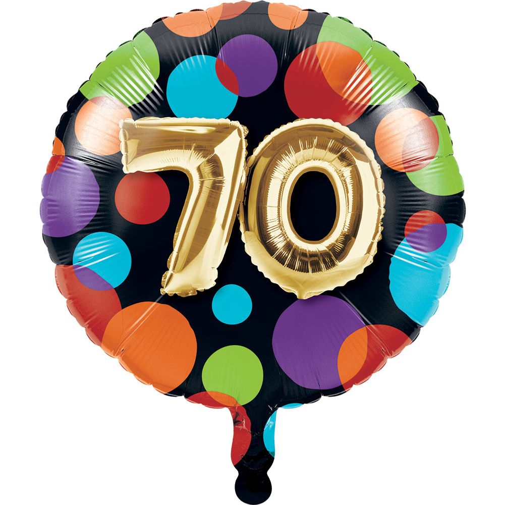 70th Birthday 18" Round Foil Balloon
