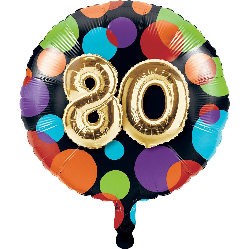 80th Birthday 18" Round Foil Balloon