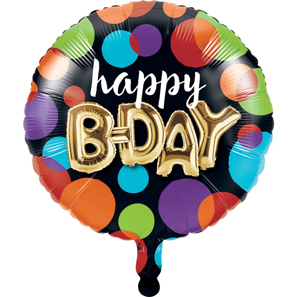 Balloon Birthday 18" Round Foil Balloon