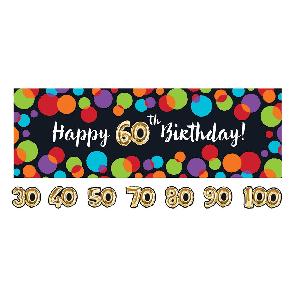 Balloon Birthday Add An Age Party Banner