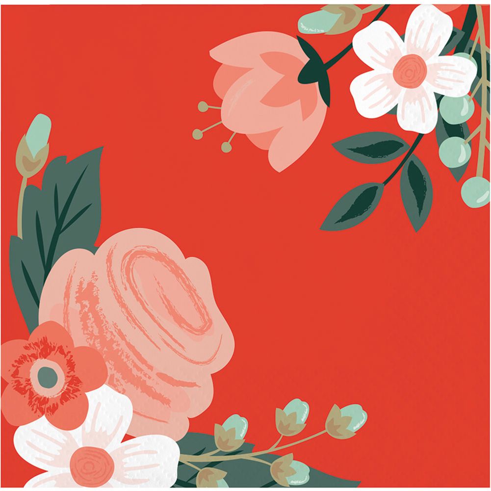 Modern Floral Beverage Napkins (24 ct)