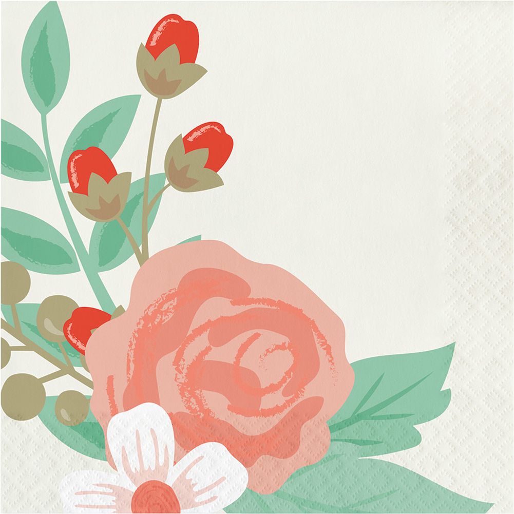 Modern Floral Luncheon Napkins (16 ct)