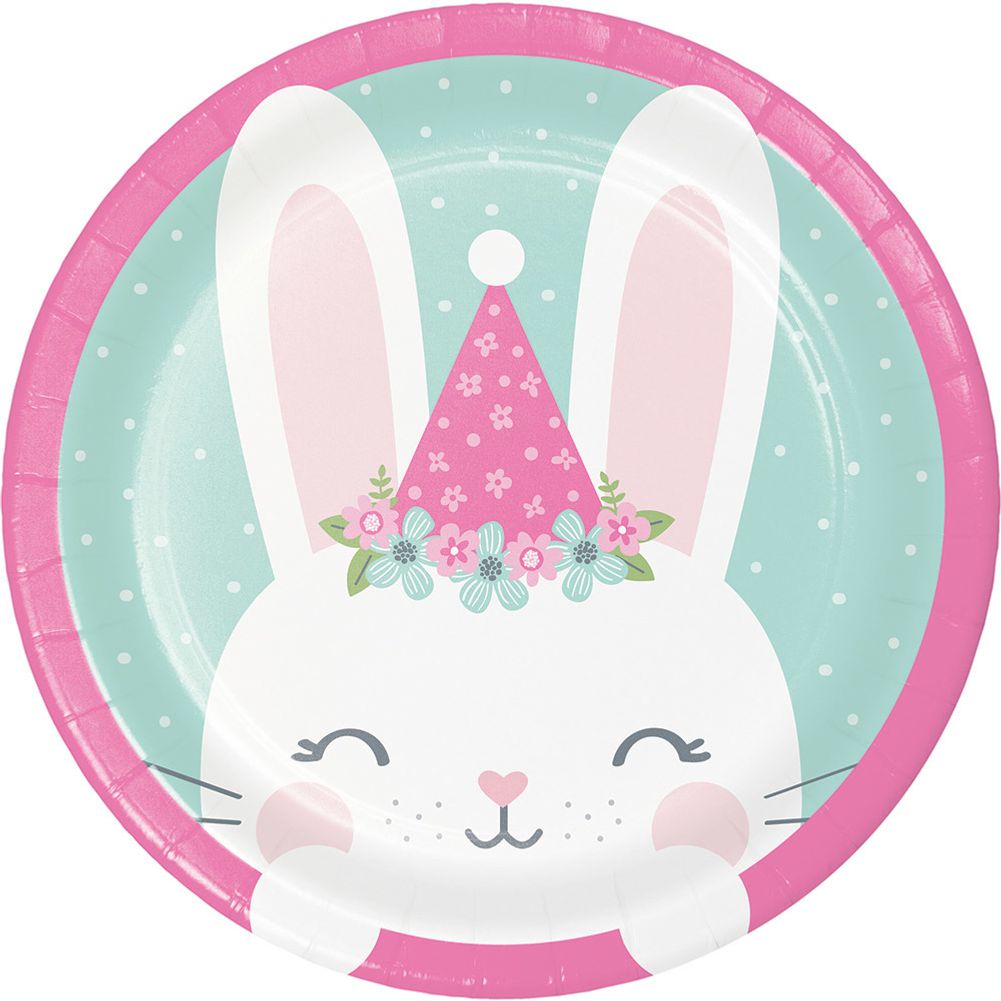 Birthday Bunny Dessert Plates (8 ct)