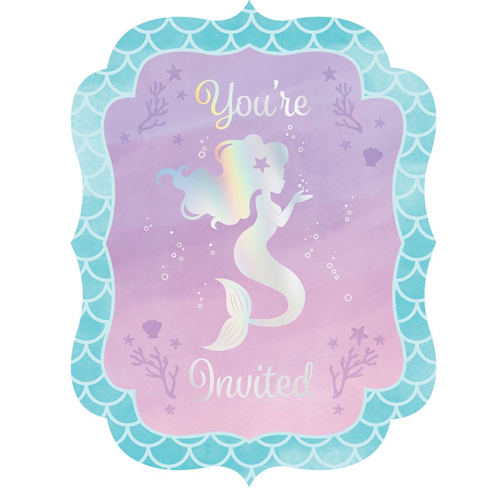 Mermaid Shine Invitations (8 ct)
