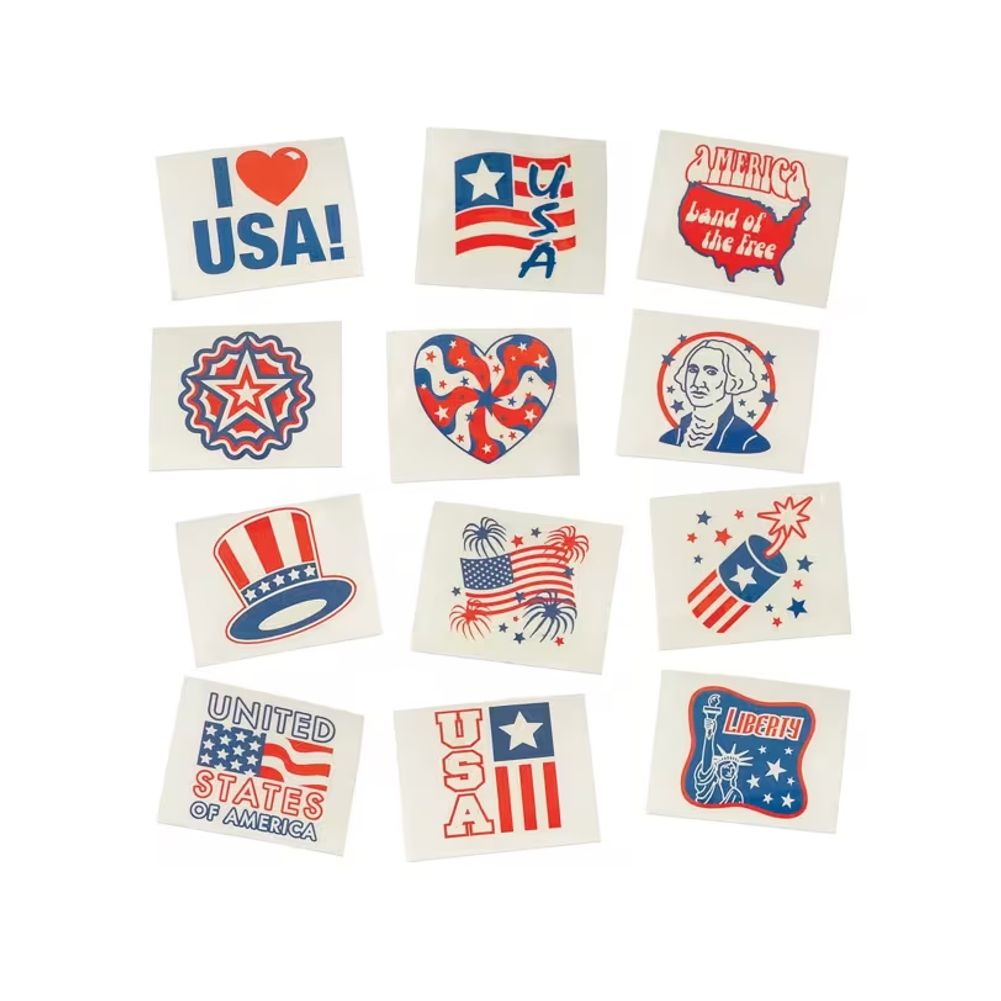 Glow-in-the-Dark Patriotic Tattoos (36ct)