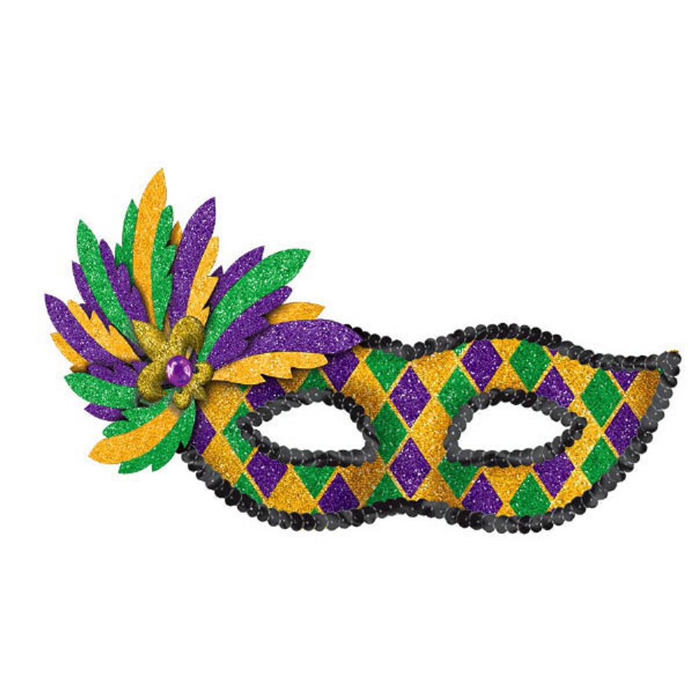 Mardi Gras Glitter Mask (1 ct)