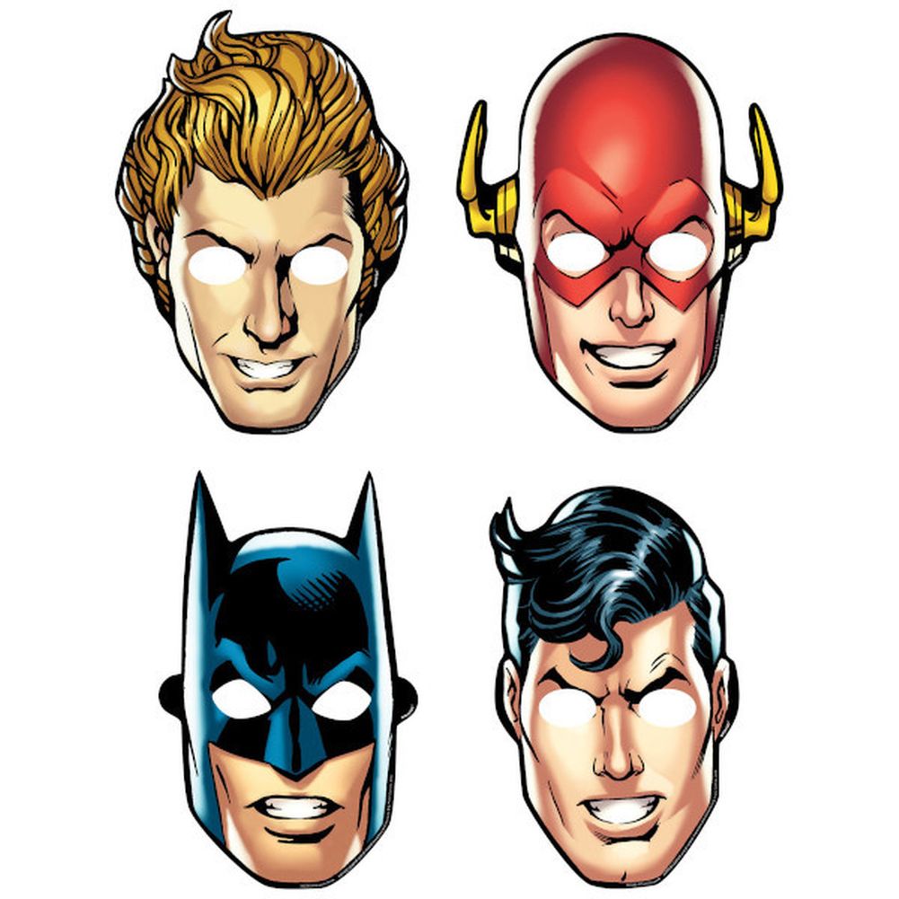Justice League Heroes Unite Masks, 8 ct
