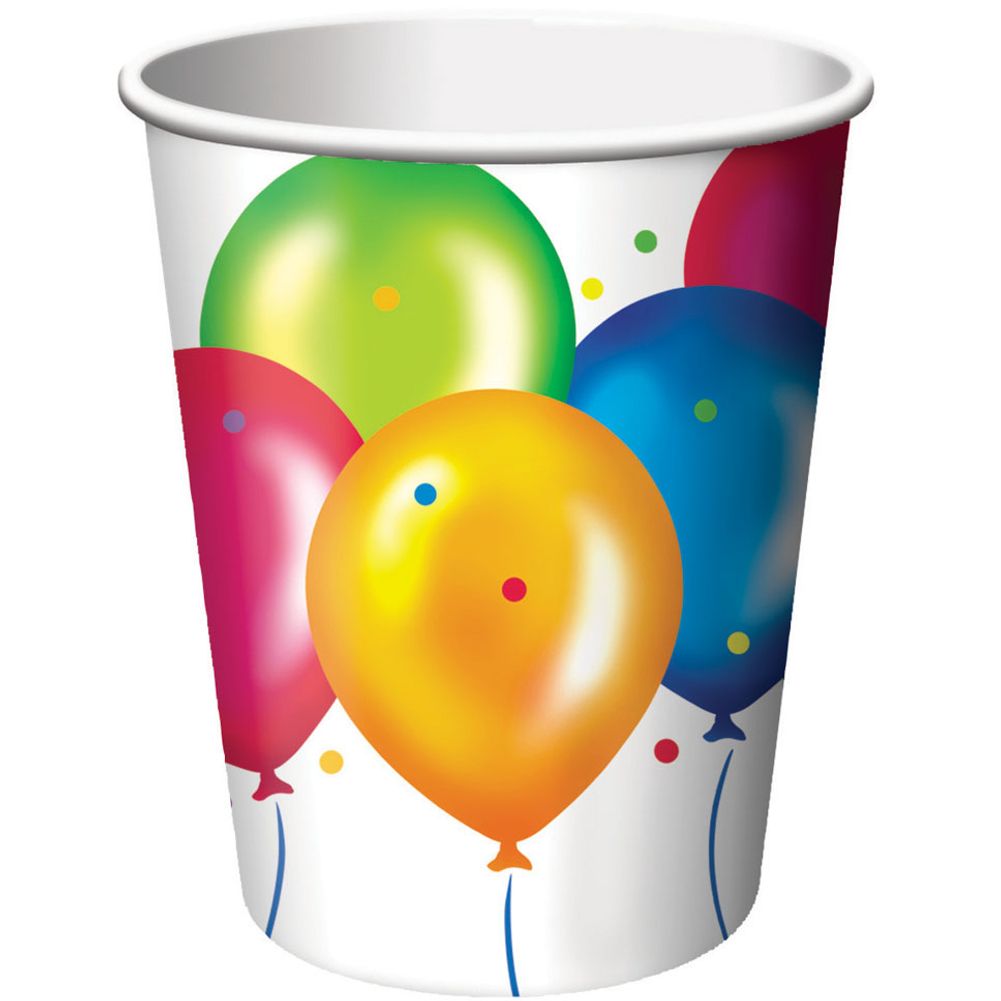 Birthday Balloons 9oz Cups (8ct)