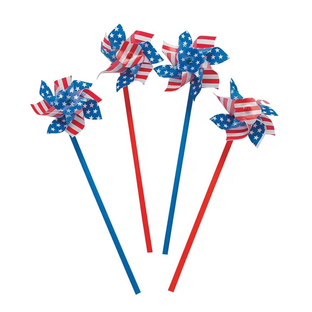 Plastic Stars And Stripes Pinwheels (36ct)