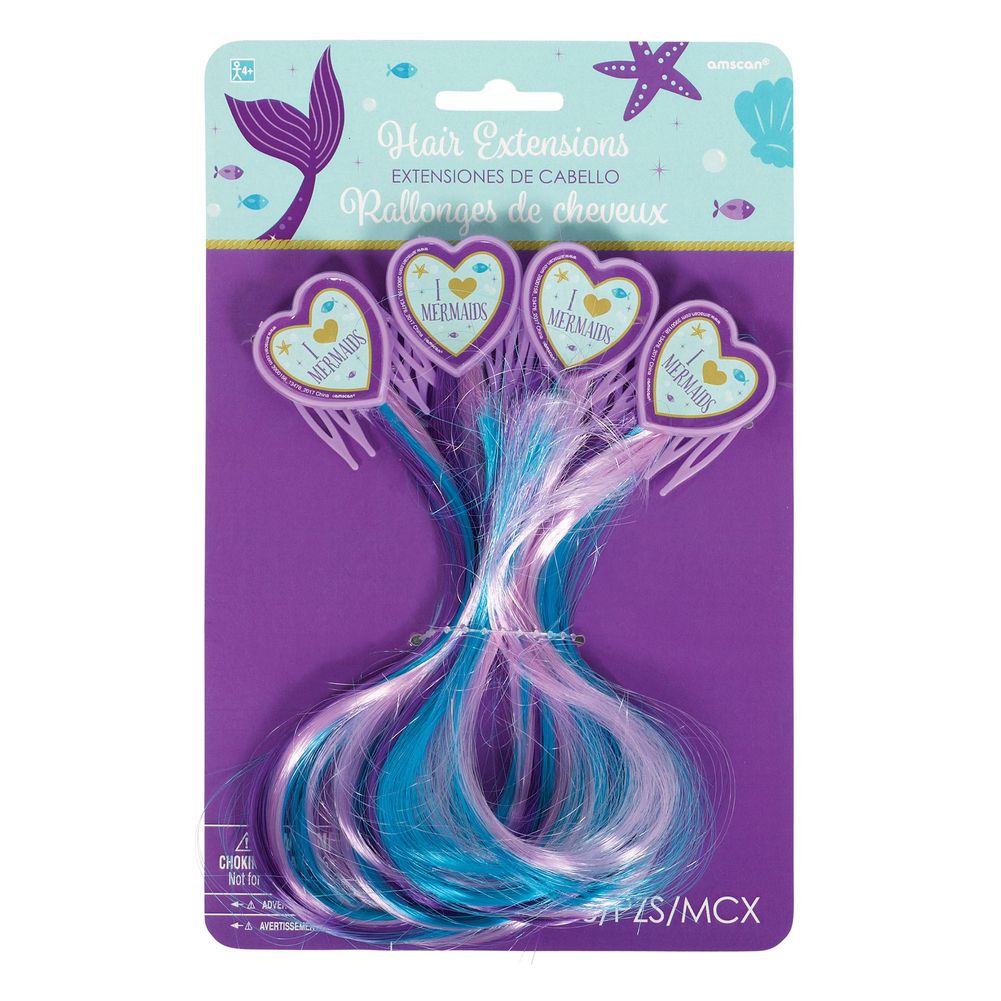 Mermaid Wishes Hair Extensions Party Favors (4 ct)