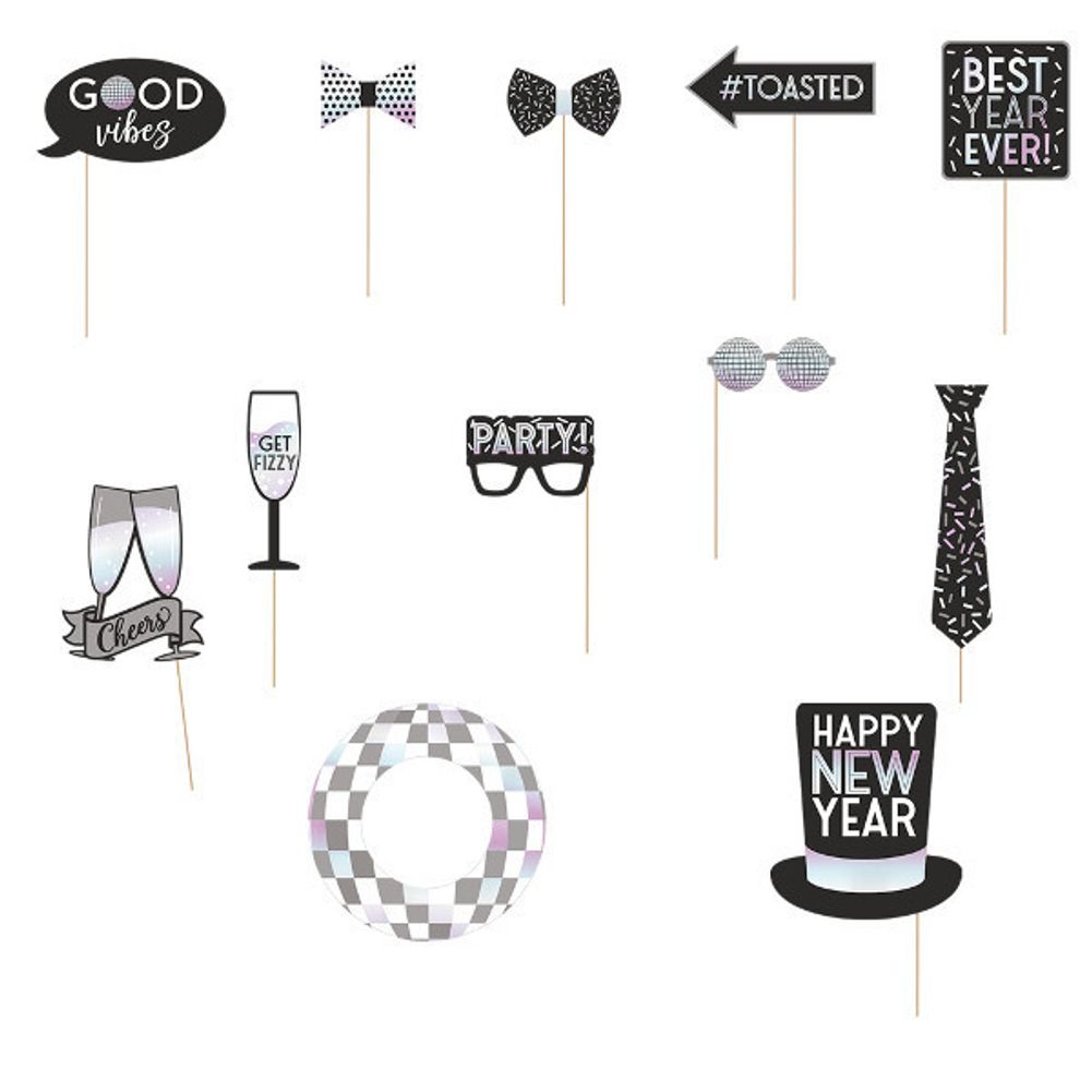 Disco Ball Drop Photo Props (12 ct)