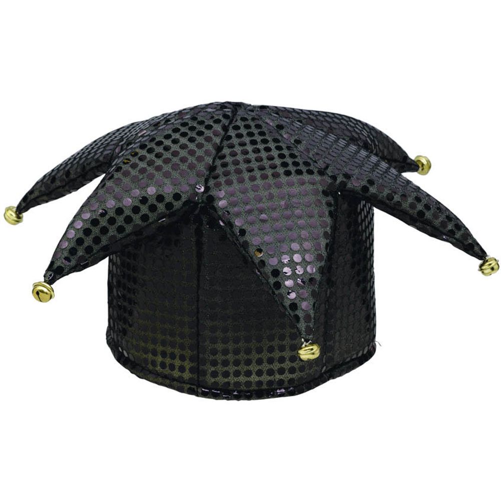 Black Sequin Jester Hat