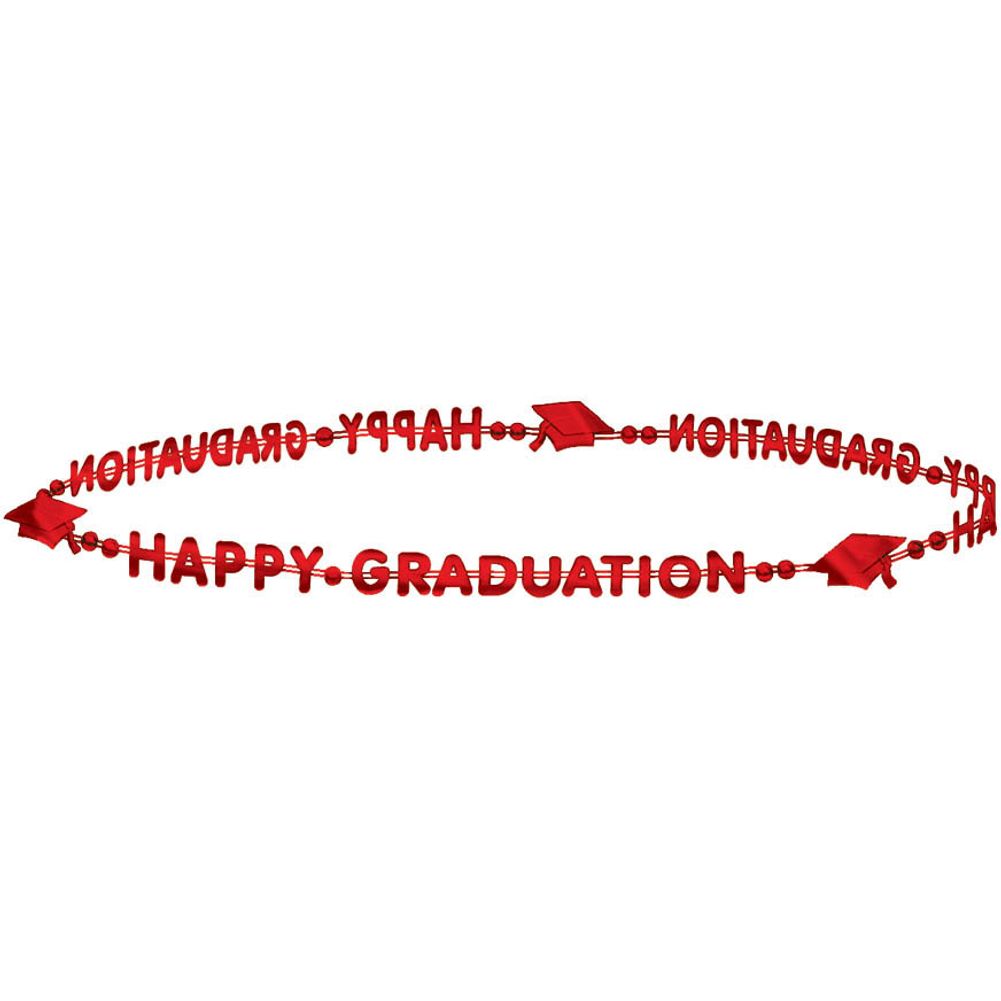 Happy Graduation Red Bead Necklace