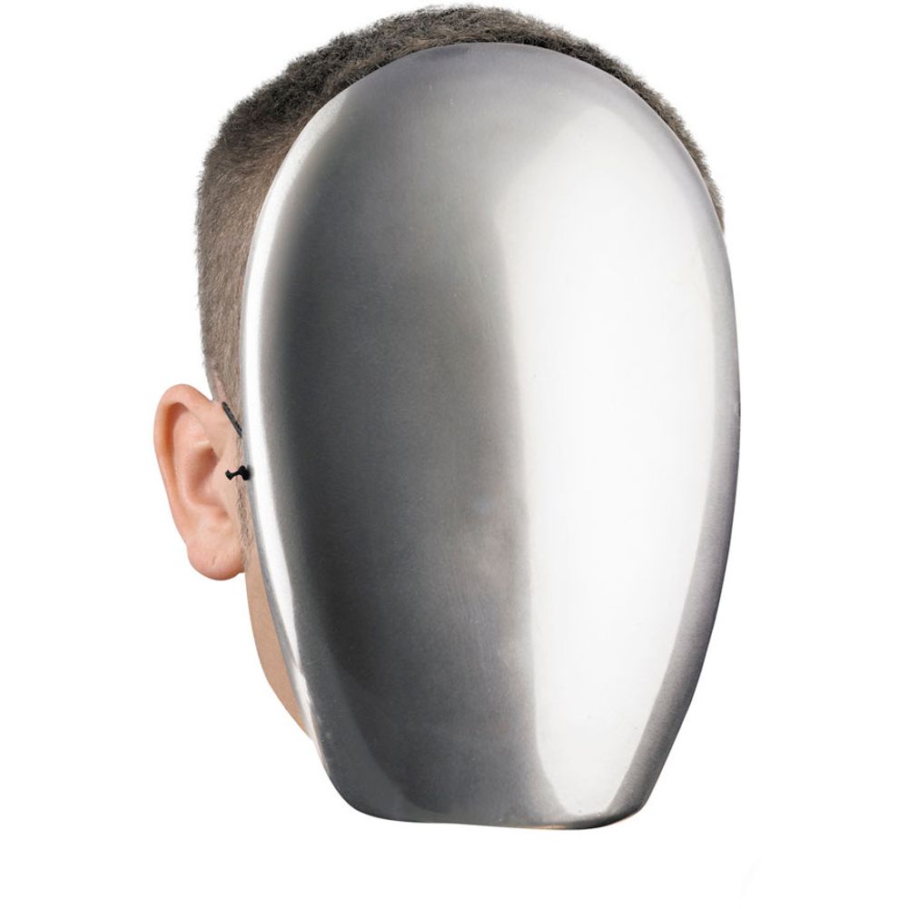 No Face Chrome Mask Adult