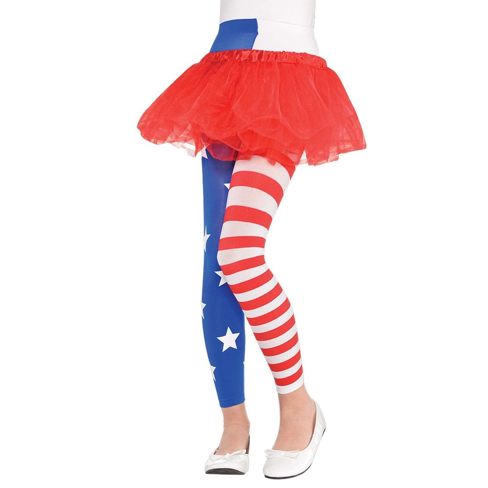 Child Red, White, & Blue Patriotic Footless Tights