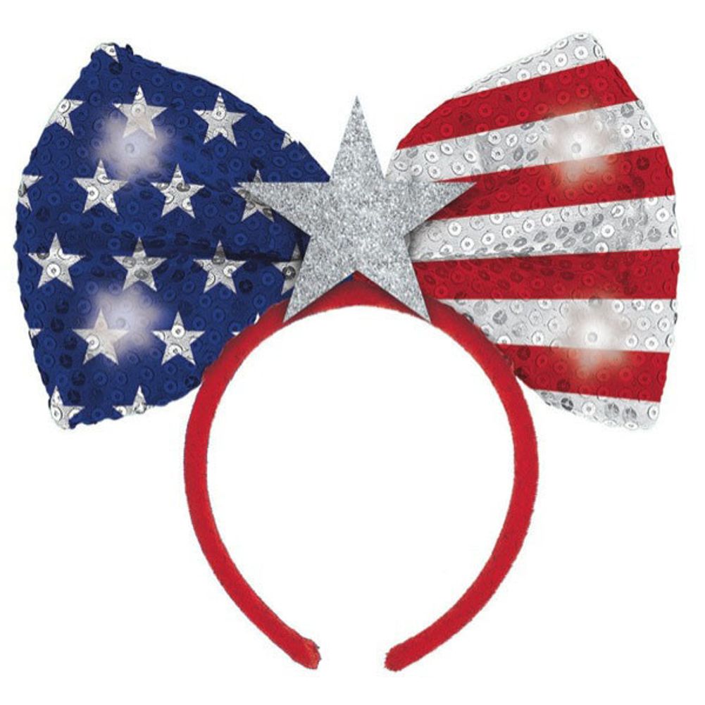 Patriotic Light Up Bow Headband