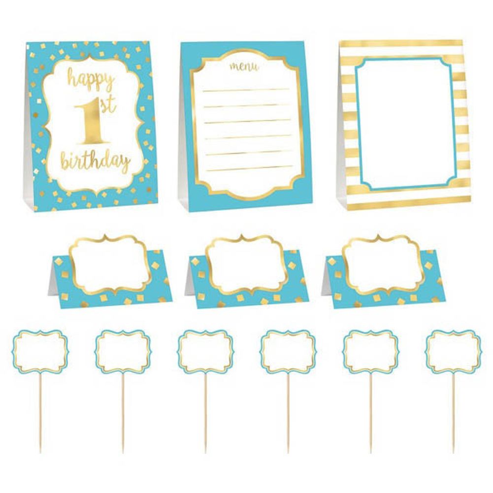 1st Birthday Blue Buffet Decorating Kit
