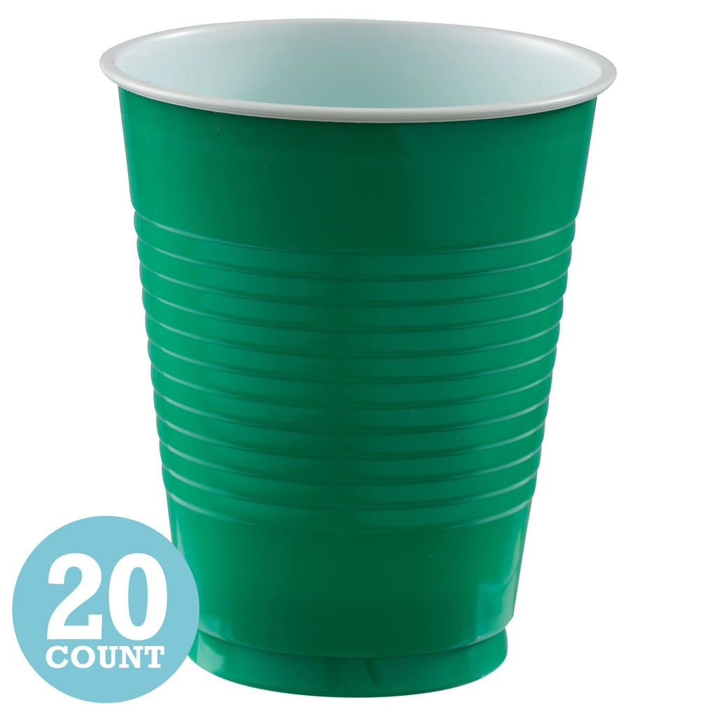 Festive Green 16 oz Plastic Cups (20ct)