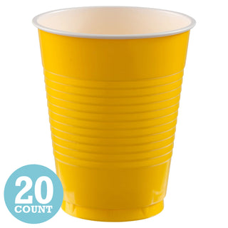 Yellow Sunshine 16 oz Plastic Cups (20ct)