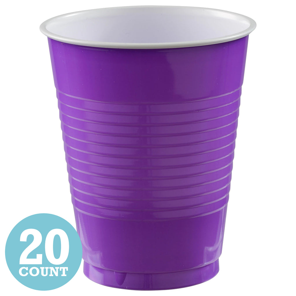 New Purple 16 oz Plastic Cups (20ct)