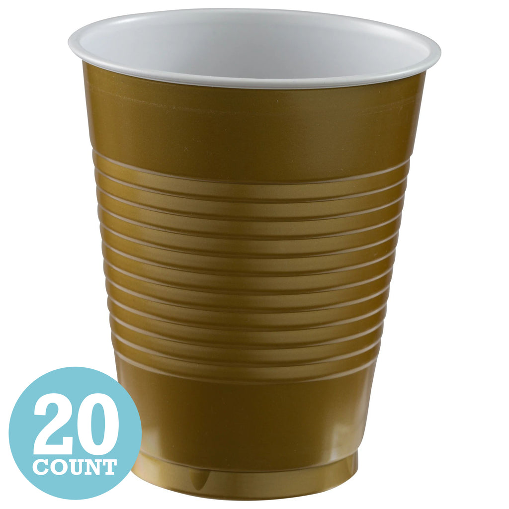Gold 16 oz Plastic Cups (20ct)