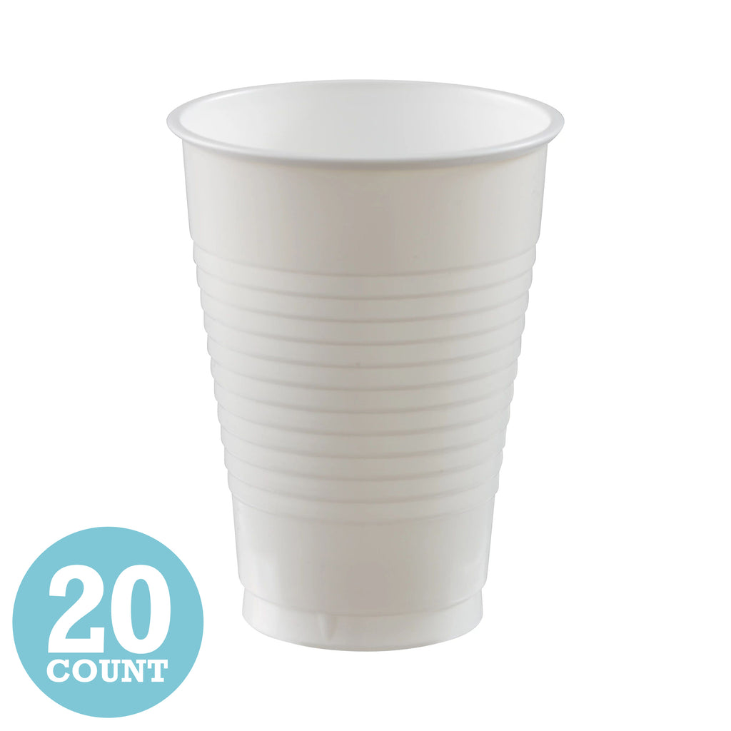 Frosty White 12 oz Plastic Cups (20ct)