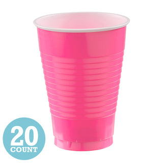 Bright Pink 12 oz Plastic Cups (20ct)