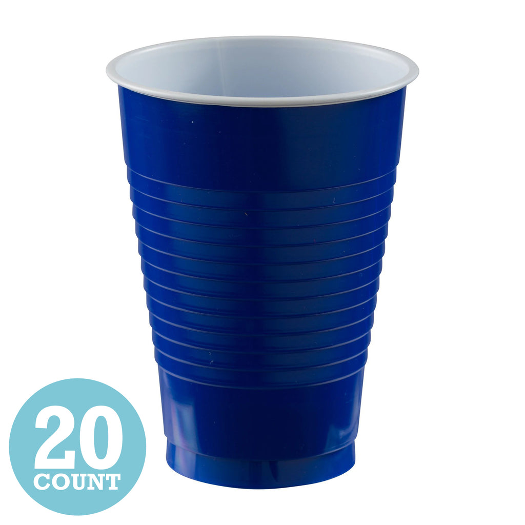 Bright Royal Blue 12 oz Plastic Cups (20ct)
