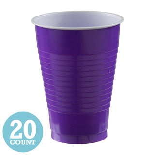New Purple 12 oz Plastic Cups (20ct)