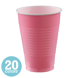 New Pink 12 oz Plastic Cups (20ct)