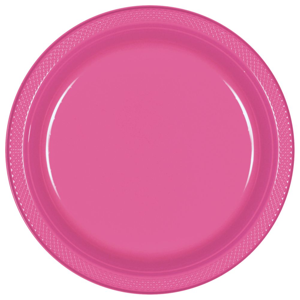 Bright Pink Plastic Dessert Plates (20ct)