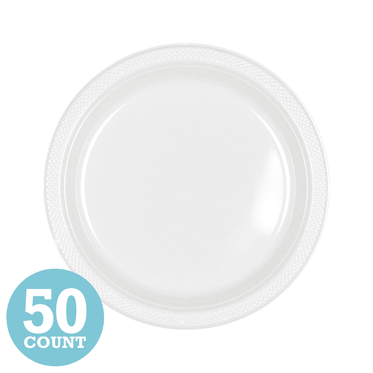 Frosty White Plastic Dessert Plates (50ct)