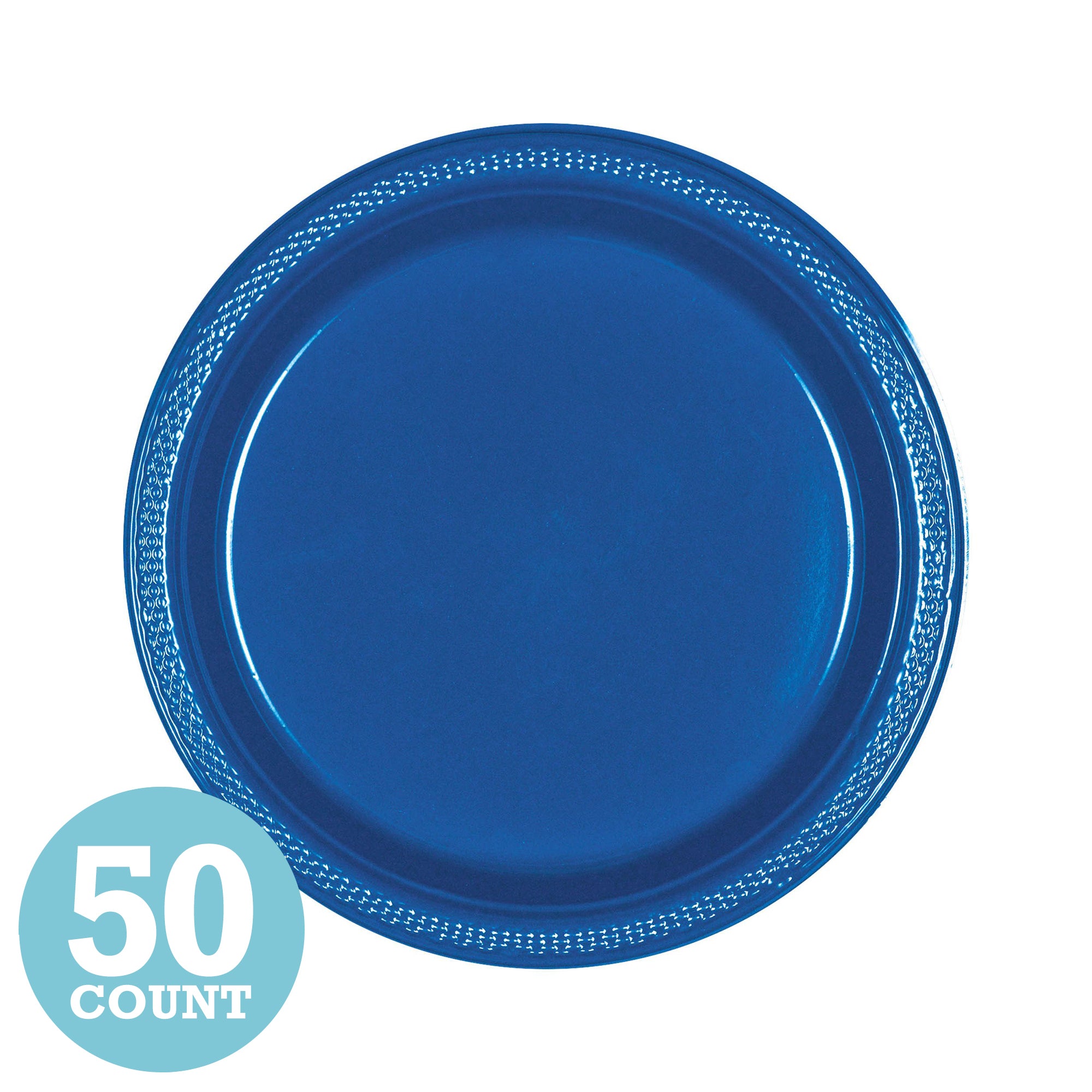 Bright Royal Blue Plastic Dessert Plates (50ct)