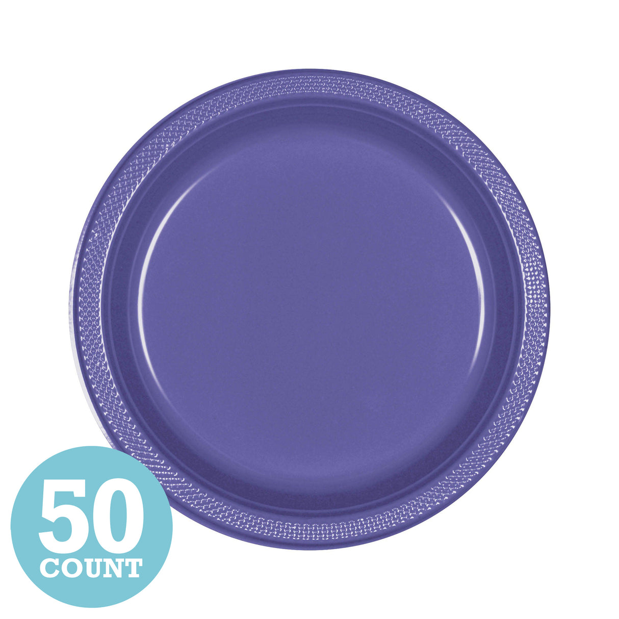 New Purple Plastic Dessert Plates (50ct)