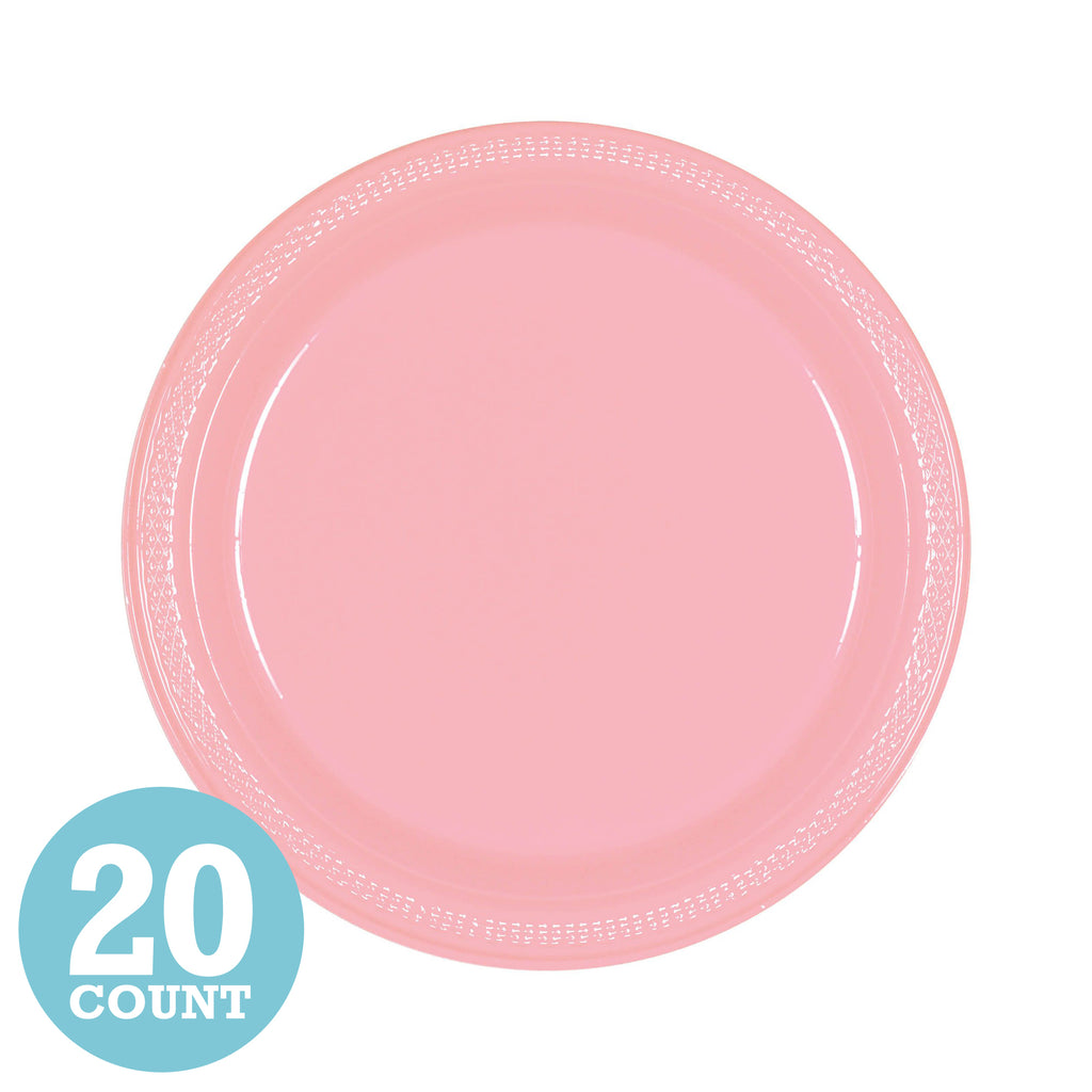 New Pink Plastic Dessert Plates (20ct)