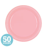 New Pink Plastic Dessert Plates (50ct)