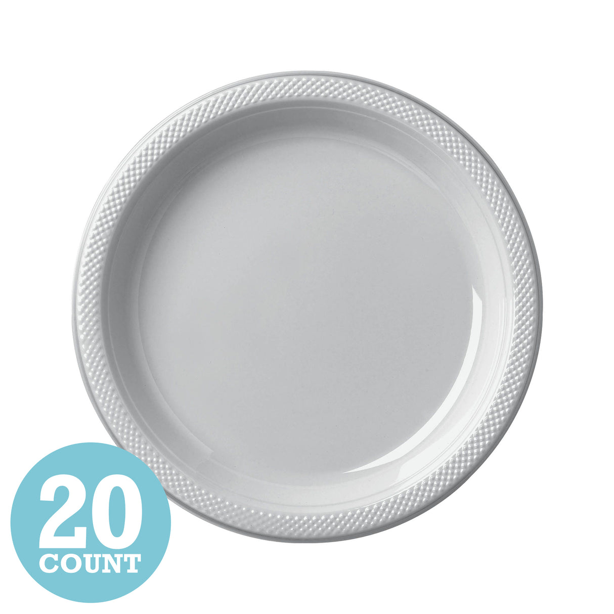 Silver Plastic Dessert Plates (20ct)