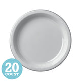 Silver Plastic Dessert Plates (20ct)